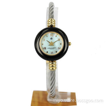 Stainless Steel Bangle Jewelry Ladie's Watch with 3ATM Water-resistant, Various Colors Available